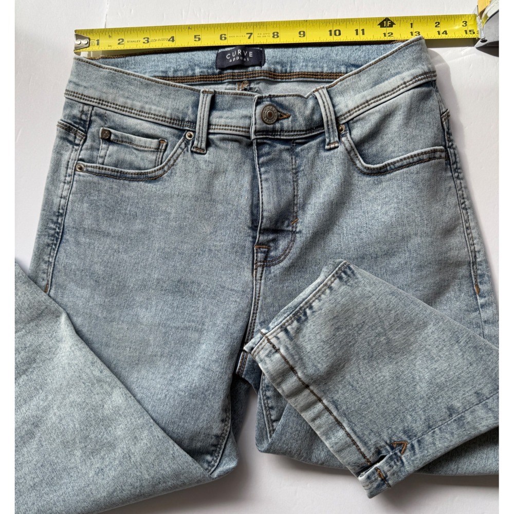 Curve Appeal Womens Light Wash High Rise Cropped Slim Jeans Size 4/27 VF100905X